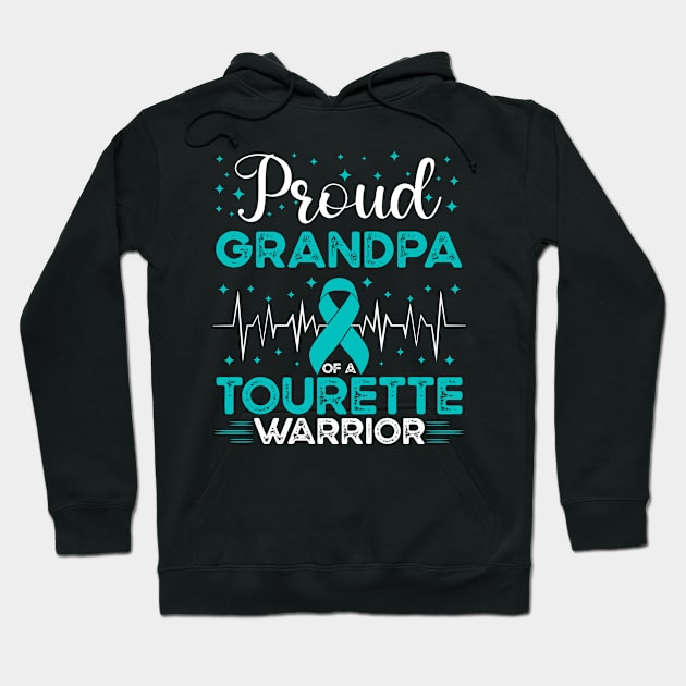 Proud Grandpa Of A Tourette Warrior Tourette Syndrome Awareness Hoodie by Geek-Down-Apparel